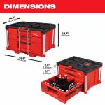 Milwaukee Packout 3-Drawer Multi-Depth Tool Box(48-22-8447)/16.3 in. Modular 3-Drawer Multi Tool Box