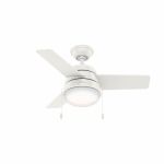 Hunter Aker 36インチ シーリングファン(59301) / White LED Indoor Ceiling Fan