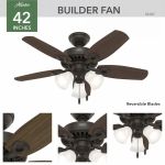 Hunter Builder 42インチ シーリングファン(52107) / New Bronze LED Indoor Ceiling Fan