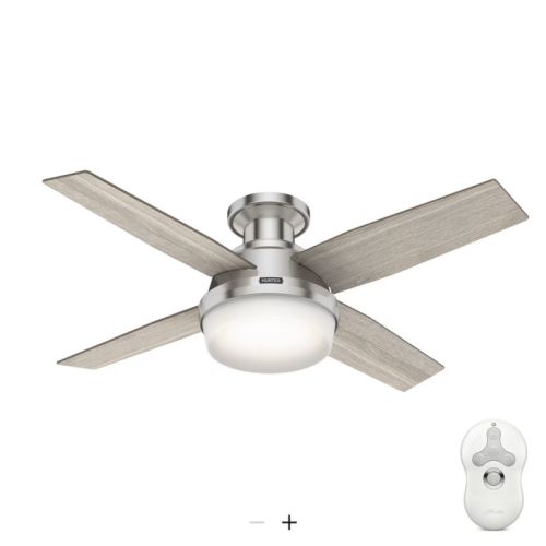 Hunter Dempsey 44インチ シーリングファン(50282) / Brushed Nickel Silver LED Indoor Ceiling Fan