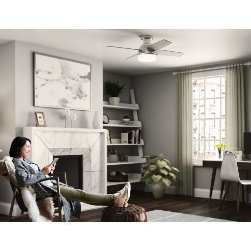 Hunter Dempsey 44インチ シーリングファン(50282) / Brushed Nickel Silver LED Indoor Ceiling Fan