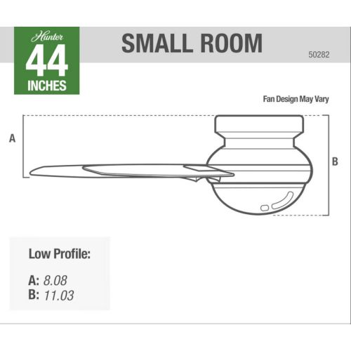 Hunter Dempsey 44インチ シーリングファン(50282) / Brushed Nickel Silver LED Indoor Ceiling Fan